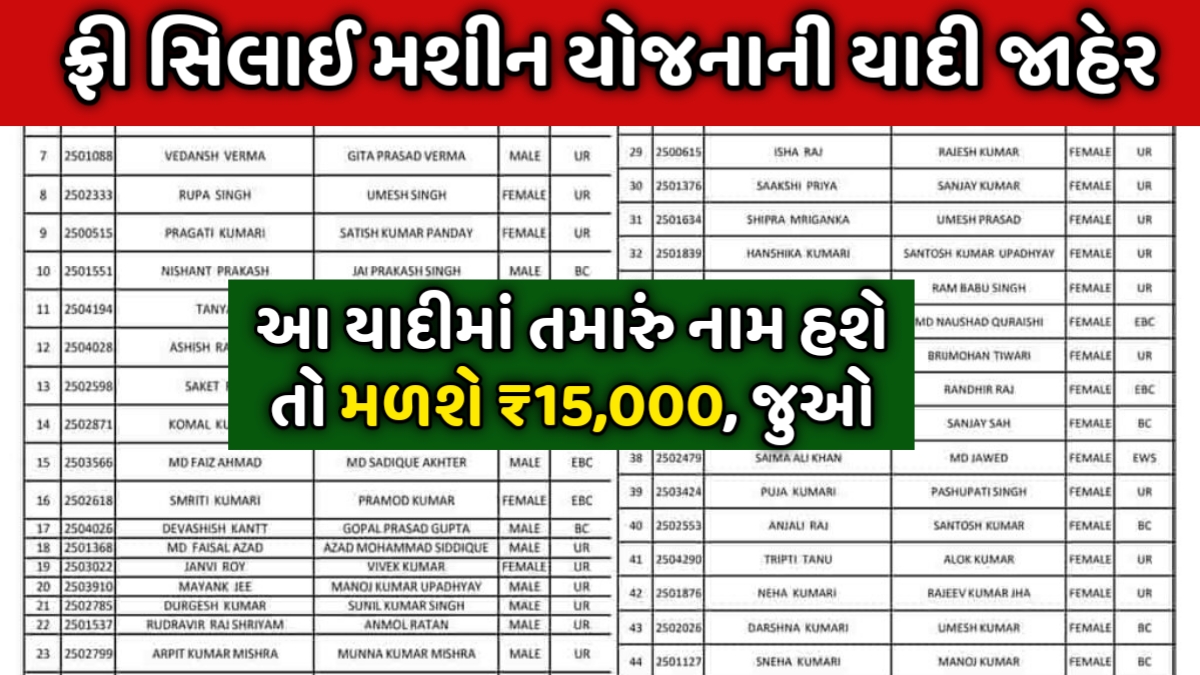Silae Machine Yojana List Check